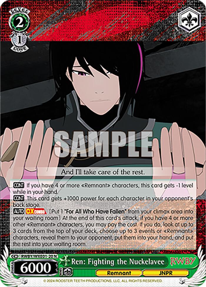 Ren Fighting the Nuckelavee RWBY/WXE01-20 N RWBY Premium Booster Card