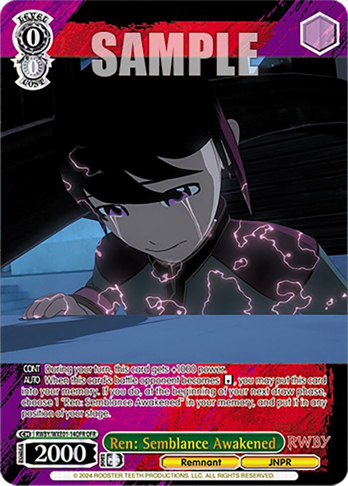 Ren Semblance Awakened OFR RWBY/WXE01-14OFR OFR RWBY Premium Booster Card