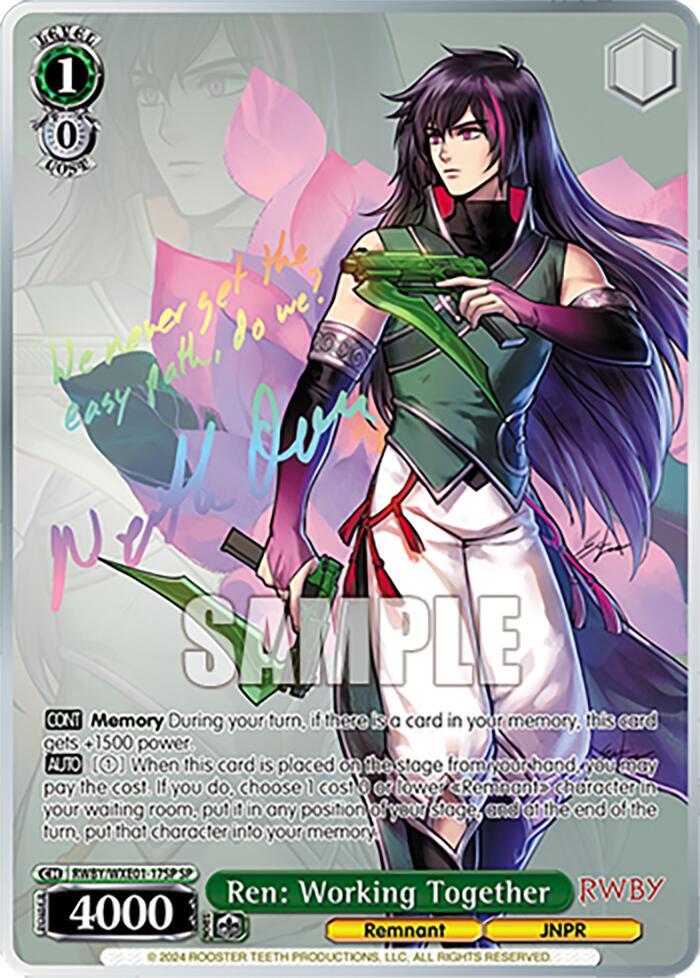 Ren Working Together SP RWBY/WXE01-17SP SP RWBY Premium Booster Card