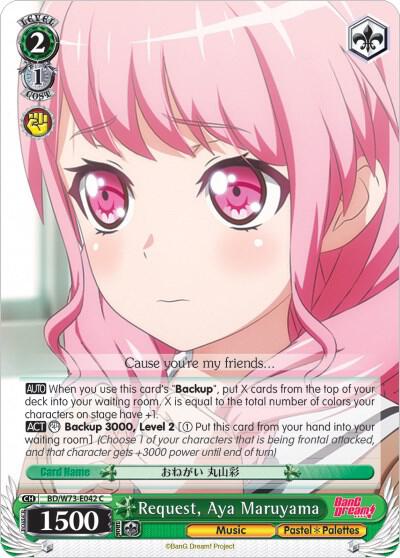 Request Aya Maruyama BD/W73-E042 C BanG Dream! Vol.2 Card