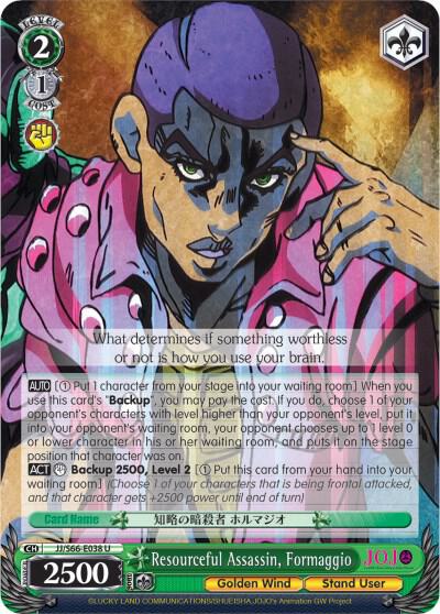 Resourceful Assassin Formaggio JJ/S66-E038 U JoJo's Bizarre Adventure: Golden Wind Card