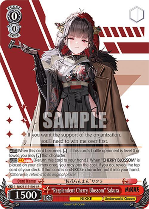 Resplendent Cherry Blossom Sakura NIK/S117-E061 R GODDESS OF VICTORY: NIKKE Card