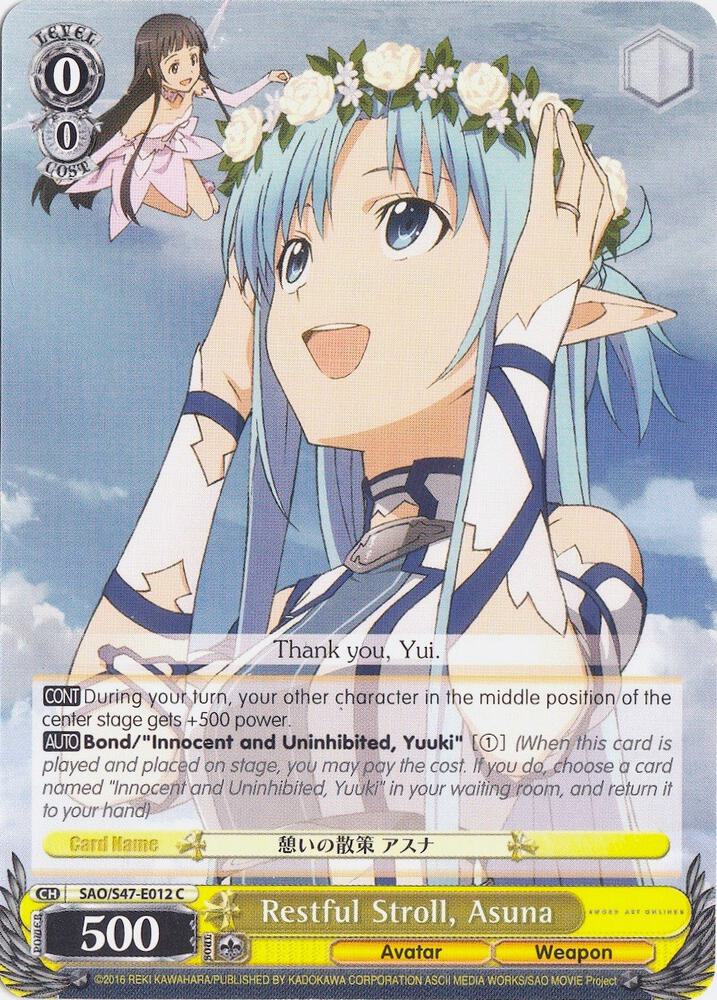 Restful Stroll Asuna SAO/S47-E012 C Sword Art Online Re: Edit Card