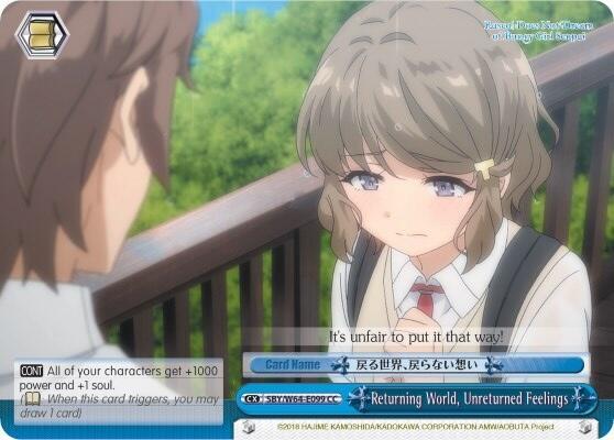 Returning World Unreturned Feelings SBY/W64-E099 CC Rascal Does Not Dream of Bunny Girl Senpai Card