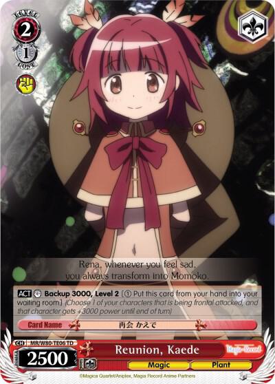 Reunion Kaede MR/W80-TE06 TD Magia Record: Puella Magi Madoka Magica [Side Story] (Anime) Card