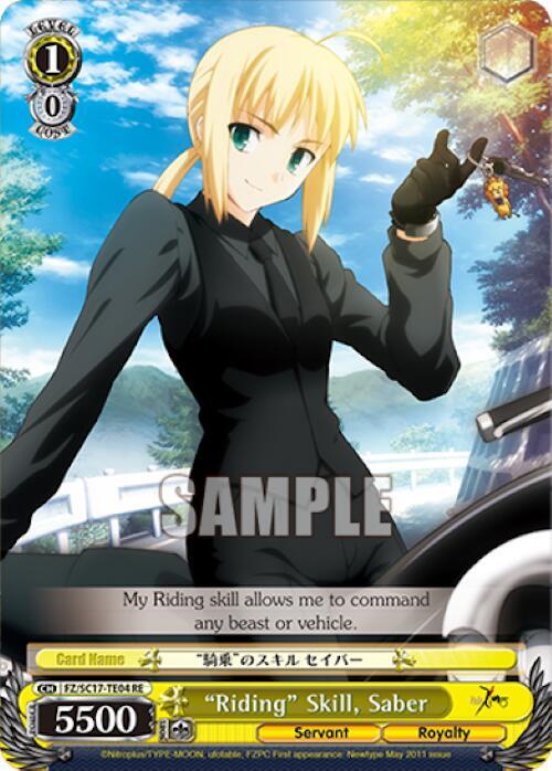 Riding Skill Saber TD FZ/SC17-TE04 RE Fate/Zero Chronicle Set Card