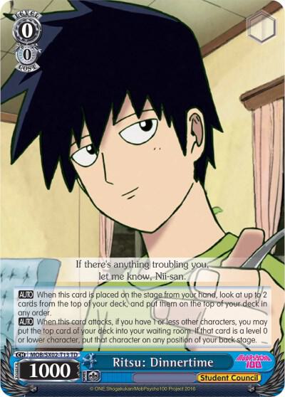 Ritsu Dinnertime MOB/SX02-T13 TD Mob Psycho 100 Card
