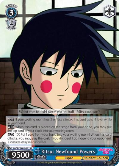 Ritsu Newfound Powers MOB/SX02-081 U Mob Psycho 100 Card