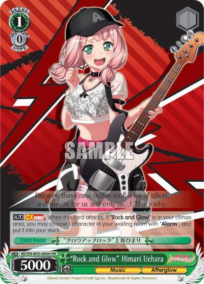 Rock and Glow Himari Uehara HR BD/EN-W03-043H HR BanG Dream! Girls Band Party! MULTI LIVE Card