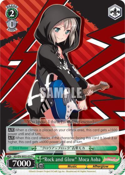 Rock and Glow Moca Aoba BD/EN-W03-054 C BanG Dream! Girls Band Party! MULTI LIVE Card