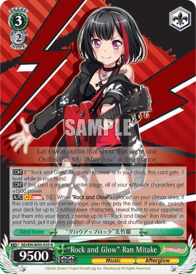 Rock and Glow Ran Mitake BD/EN-W03-035 R BanG Dream! Girls Band Party! MULTI LIVE Card
