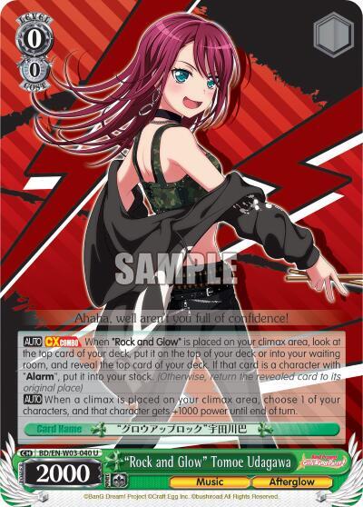 Rock and Glow Tomoe Udagawa BD/EN-W03-040 U BanG Dream! Girls Band Party! MULTI LIVE Card