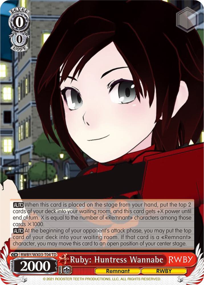 Ruby Huntress Wannabe RWBY/WX03-T04 TD RWBY Card