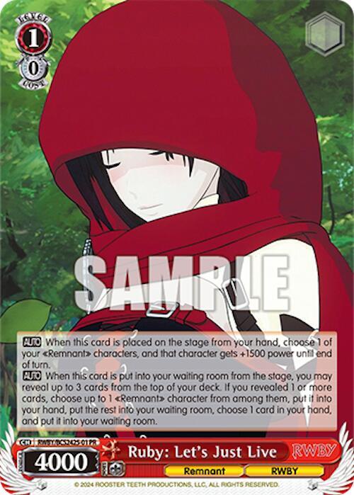Ruby Lets Just Live RWBY/BCS2425-01 Bushiroad Event Cards Card