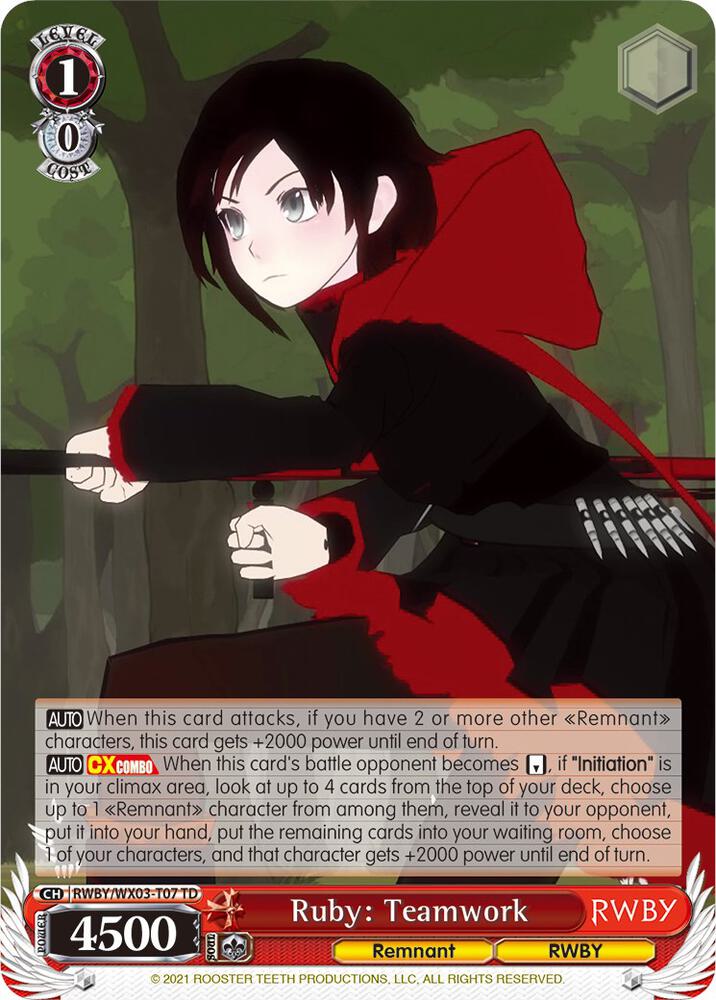 Ruby Teamwork RWBY/WX03-T07 TD RWBY Card
