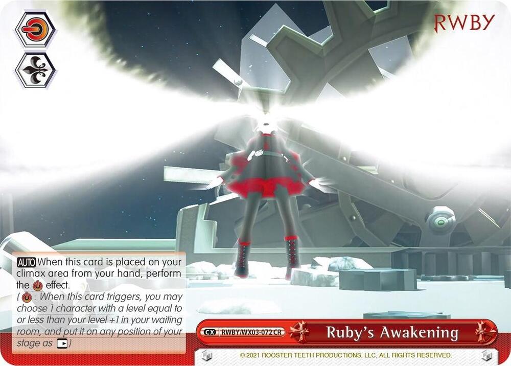 Rubys Awakening RWBY/WX03-072 CR RWBY Card