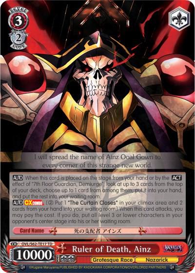 Ruler of Death Ainz OVL/S62-TE17 TD Nazarick: Tomb of the Undead Card