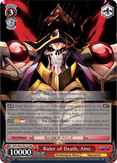 Ruler of Death Ainz SR OVL/S62-TE17S SR Nazarick: Tomb of the Undead Card