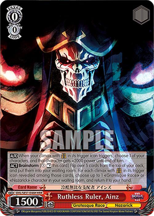 Ruthless Ruler Ainz HRR OVL/SE51-E46H HRR Nazarick: Tomb of the Undead Vol.3 Extra Booster Card