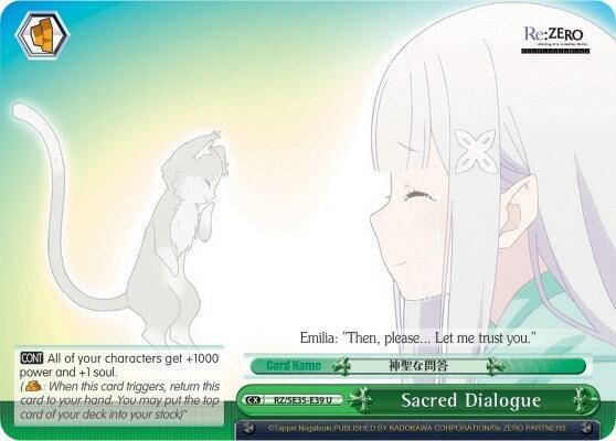 Sacred Dialogue Parallel Foil RZ/SE35-E39 U Re:ZERO: The Frozen Bond Card