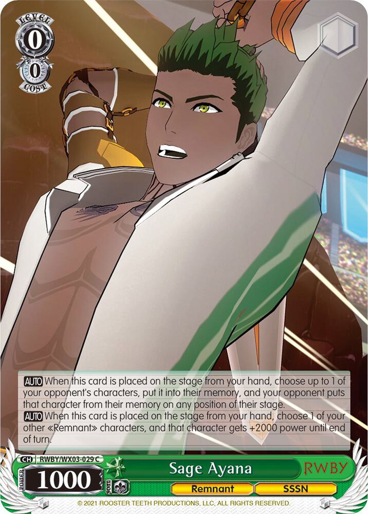 Sage Ayana RWBY/WX03-029 C RWBY Card