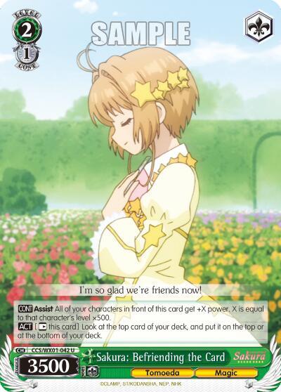 Sakura Befriending the Card CCS/WX01-042 U Cardcaptor Sakura: Clear Card Card