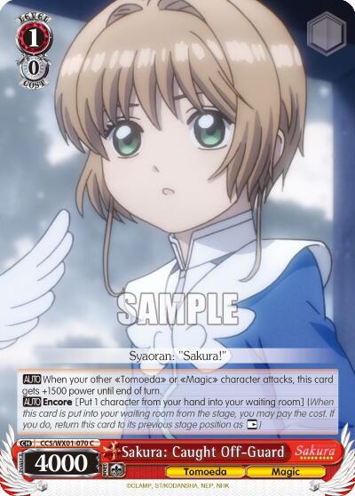 Sakura Caught Off Guard CCS/WX01-070 C Cardcaptor Sakura: Clear Card Card