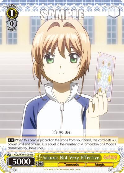 Sakura Not Very Effective CCS/WX01-008 R Cardcaptor Sakura: Clear Card Card