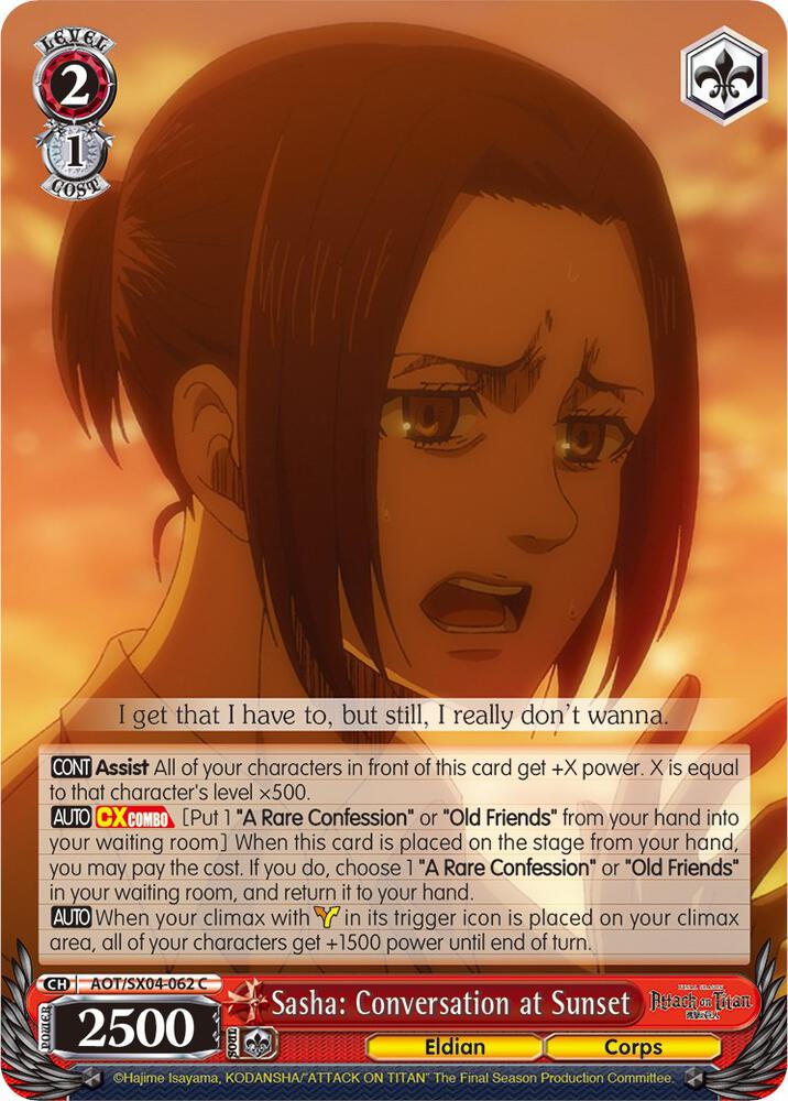 Sasha Conversation at Sunset AOT/SX04-062 C Attack On Titan: Final Season Card