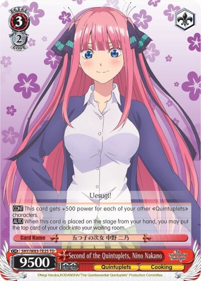 Second of the Quintuplets Nino Nakano 5HY/W83-TE25 TD The Quintessential Quintuplets Card