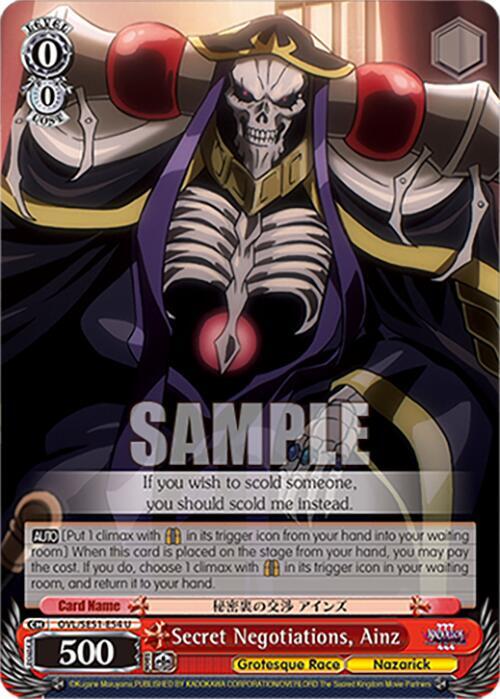 Secret Negotiations Ainz OVL/SE51-E54 U Nazarick: Tomb of the Undead Vol.3 Extra Booster Card