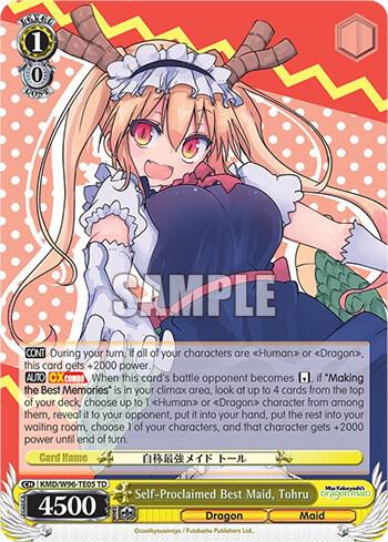Self Proclaimed Best Maid Tohru KMD/W96-TE05 TD Miss Kobayashi's Dragon Maid Card