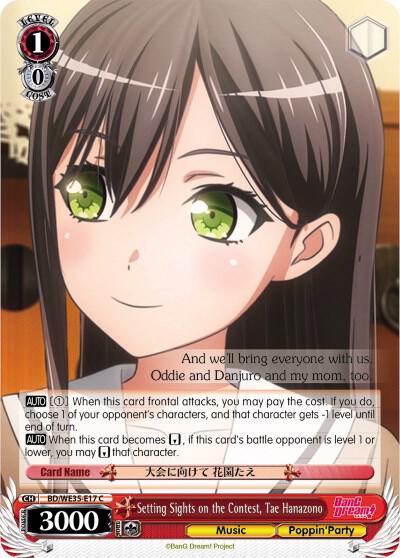 Setting Sights on the Contest Tae Hanazono BD/WE35-E17 C Poppin’Party x Roselia Card