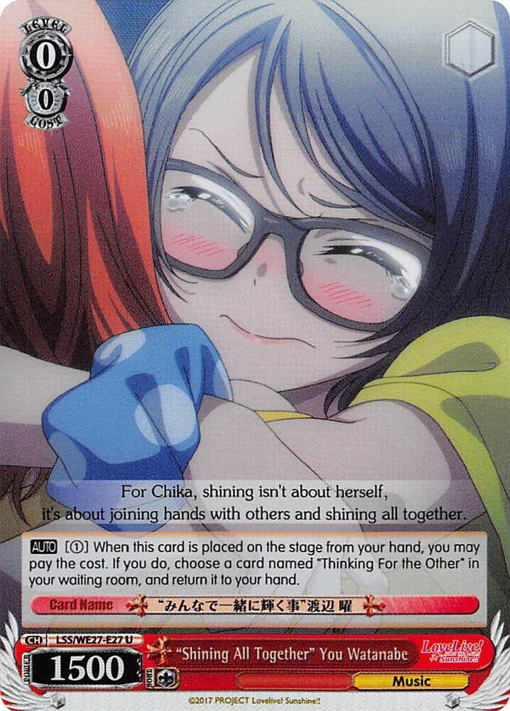 Shining All Together You Watanabe Parallel Foil LSS/WE27-E27 U Love Live! Sunshine!! Extra Booster Card