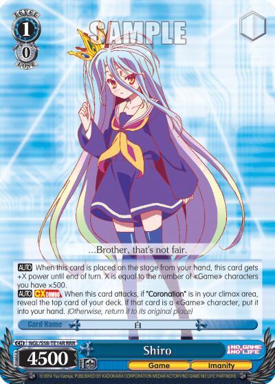 Shiro RRR NGL/S58-TE14R RRR No Game No Life Card