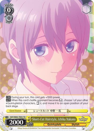 Short Cut Hairstyle Ichika Nakano 5HY/W83-TE03 TD The Quintessential Quintuplets Card