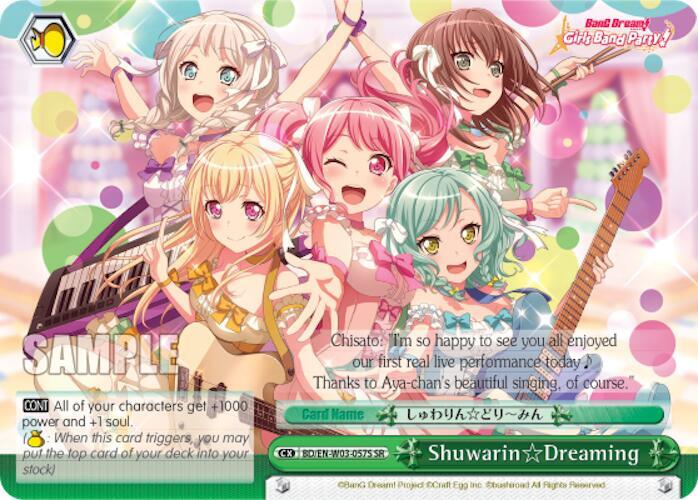 Shuwarin Dreaming SR BD/EN-W03-057S SR BanG Dream! Girls Band Party! MULTI LIVE Card