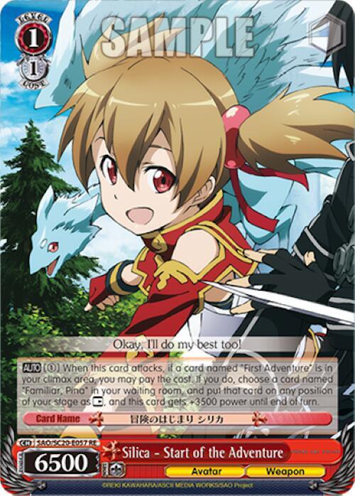 Silica Start of the Adventure SAO/S20-E057 RE Sword Art Online Chronicle Set Card