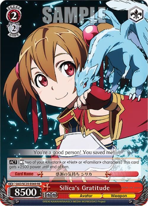 Silicas Gratitude SAO/S20-E069 RE Sword Art Online Chronicle Set Card