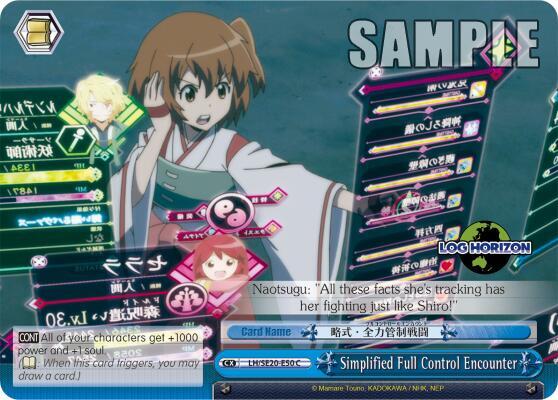 Simplified Full Control Encounter Alternate Art Foil LH/SE20-E50 CC LOG HORIZON Card