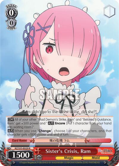 Sisters Crisis Ram RZ/S55-E029 R Re:ZERO Vol.2 Card