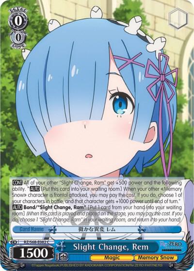 Slight Change Rem RZ/S68-E082 C Re:ZERO Memory Snow Card