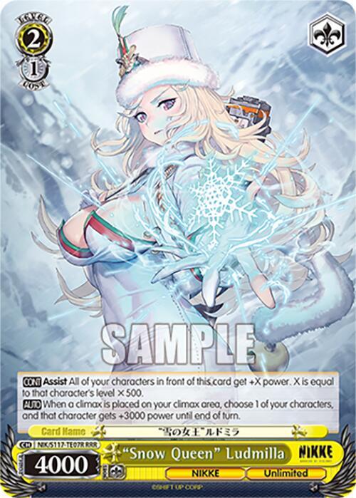 Snow Queen Ludmilla RRR NIK/S117-TE07R RRR GODDESS OF VICTORY: NIKKE Card