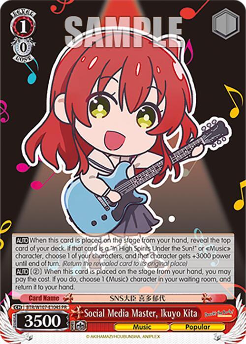 Social Media Master Ikuyo Kita Foil BTR/W107-E104S PR BOCCHI THE ROCK! Card