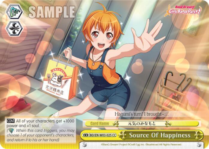 Source of Happiness BD/EN-W03-025CC BanG Dream! Girls Band Party! MULTI LIVE Card
