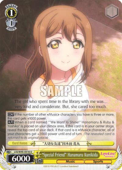 Special Friend Hanamaru Kunikida LSS/W45-E016 U Love Live! Sunshine!! Card