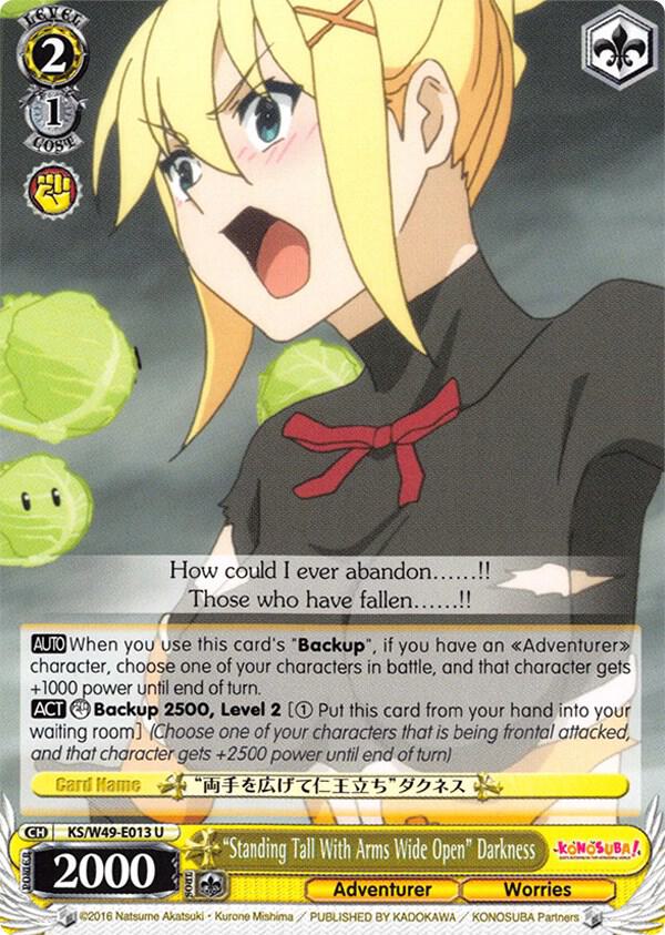 Standing Tall With Arms Wide Open Darkness KS/W49-E013 U KonoSuba Card