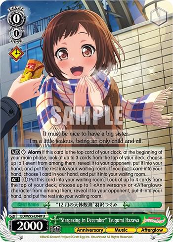 Stargazing in December Tsugumi Hazawa BD/W95-E040 U BanG Dream! Girls Band Party! 5th Anniversary Card