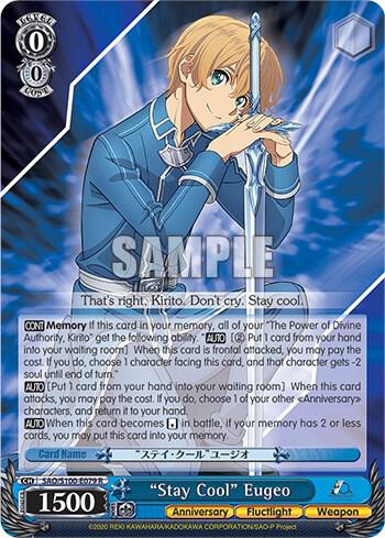 Stay Cool Eugeo SAO/S100-E079 R Sword Art Online Animation 10th Anniversary Card