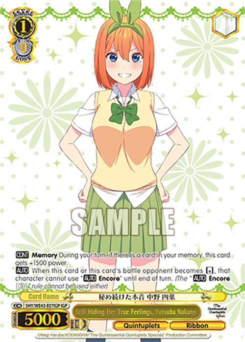Still Hiding Her True Feelings Yotsuba Nakano IGP 5HY/WE43-E07IGP IGP The Quintessential Quintuplets Specials Premium Booster Card